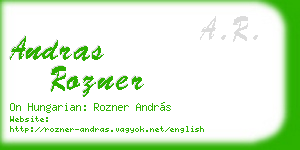 andras rozner business card